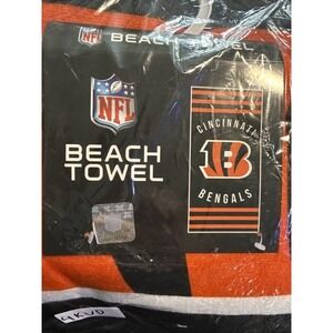 NFL Cincinnati Bengals Beach Towel Large Team Logo New Sealed Orange Black